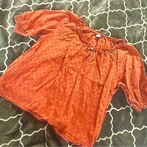 Old Navy Rust Orange Peasant Blouse